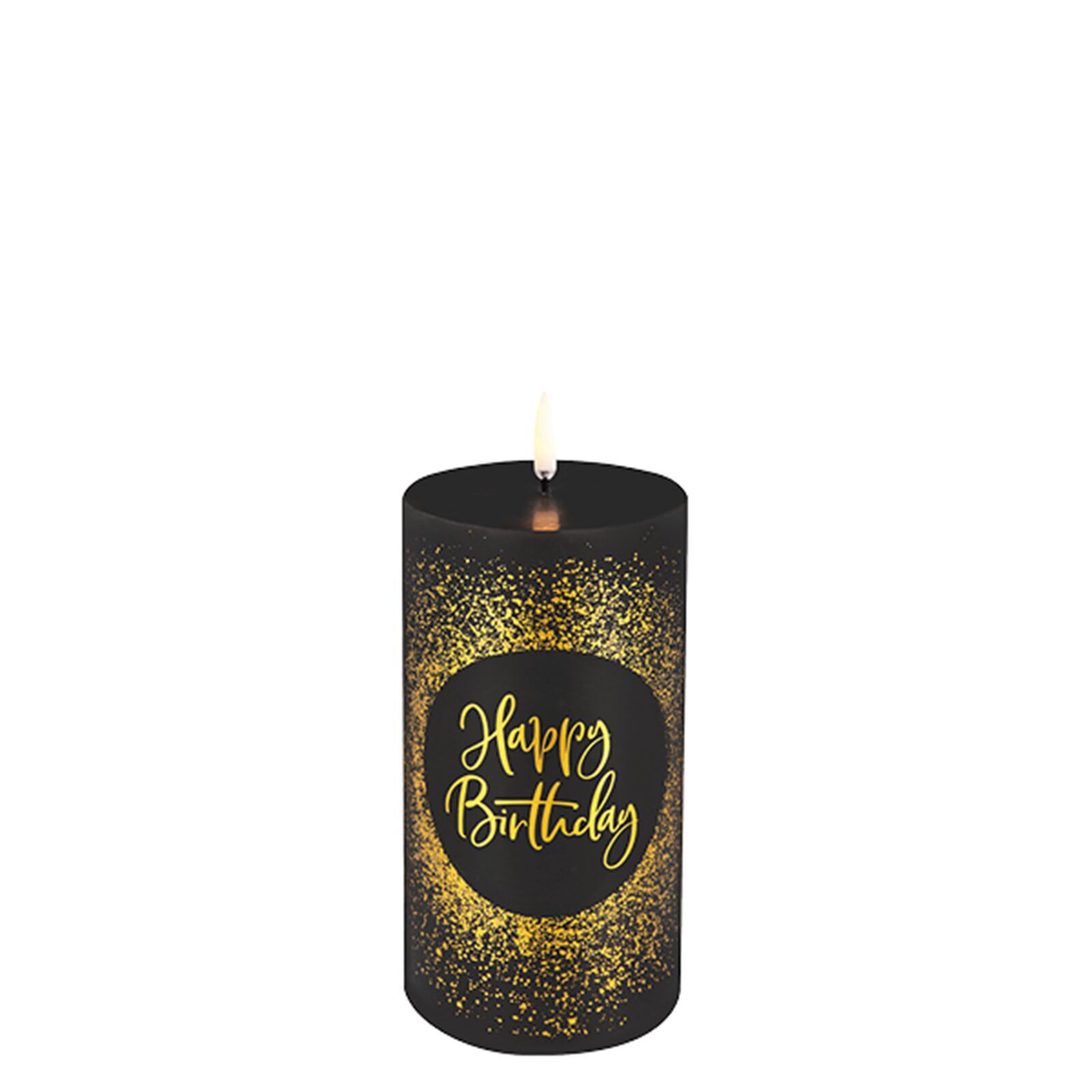 Uyuni LED Stumpenkerze 7,8x15cm Birthday Candle black