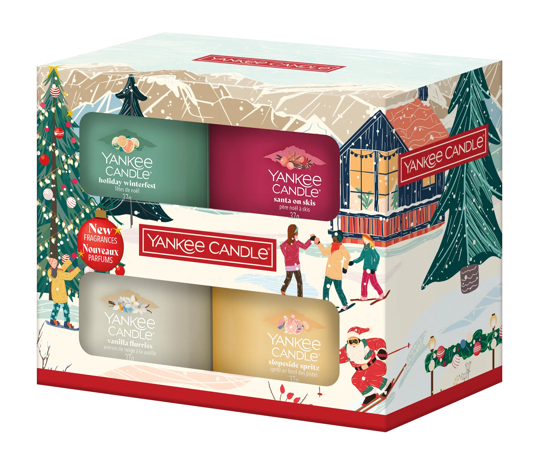4 Glasvotivkerzen à 37g Geschenkset Aprés Ski 4 Glasvotivkerzen à 37g Geschenkset Aprés Ski