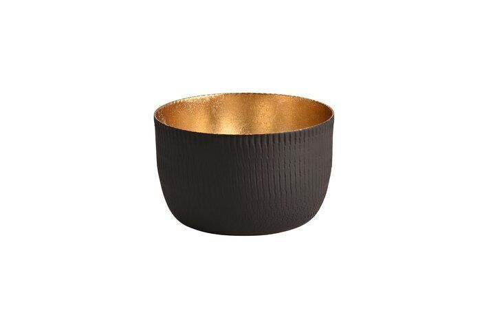 Madras Windlicht S Struktur schwarz