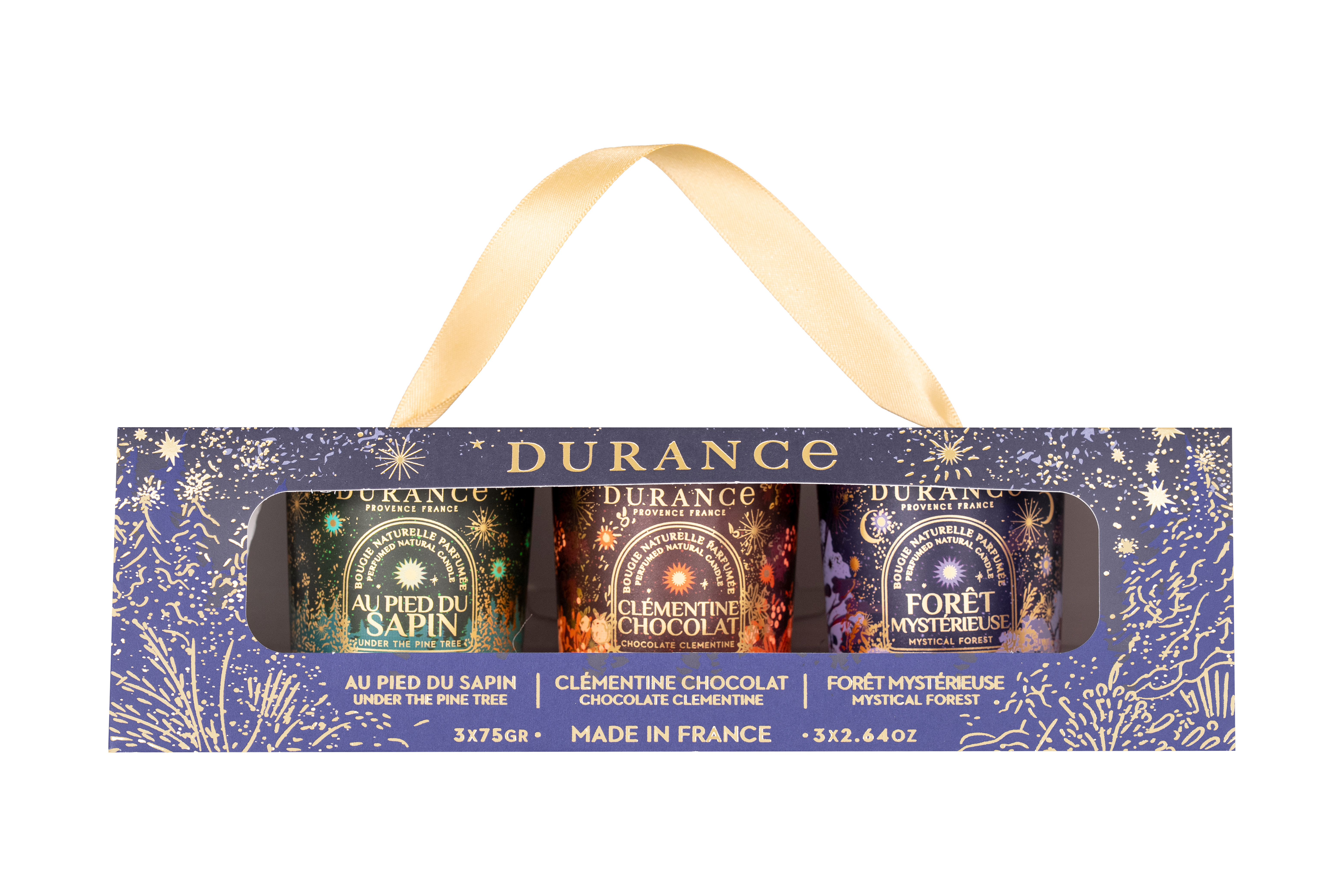 Kerzen Geschenkset 3x75g Am Tannenbaum / Clementine Schokolade / Mysteriöser Wald Tasche, Zubehör, Handtasche