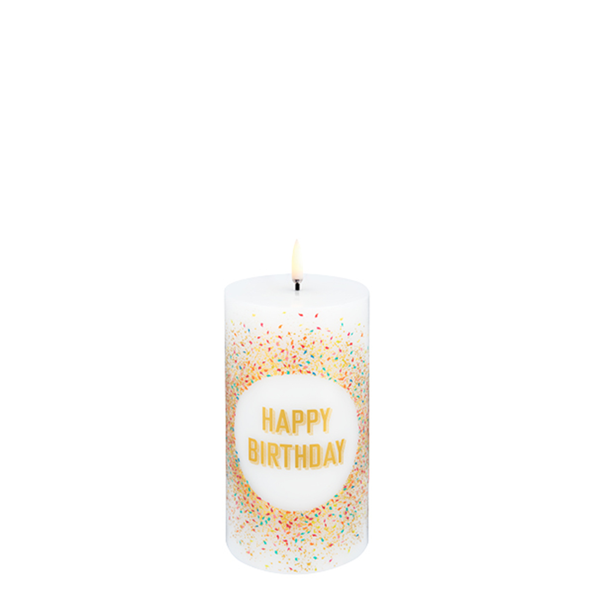 Uyuni LED Stumpenkerze 7,8x15cm Birthday Candle white