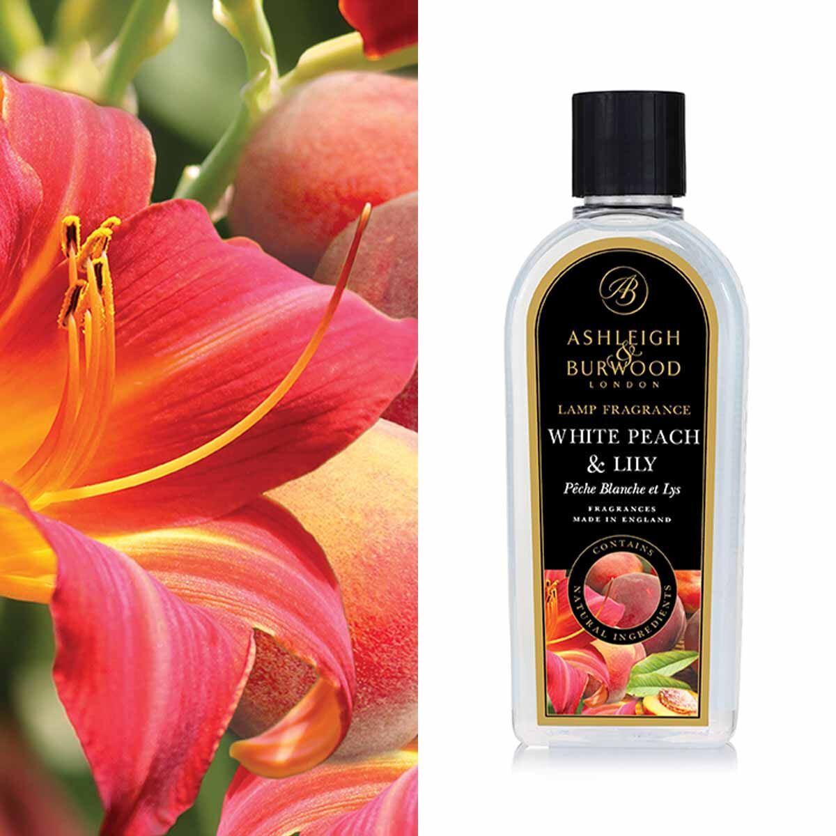 White Peach & Lily 500ml Duftlampenöl Nachfüller Blume, Blütenblatt, Pflanze, Flasche, Parfüm