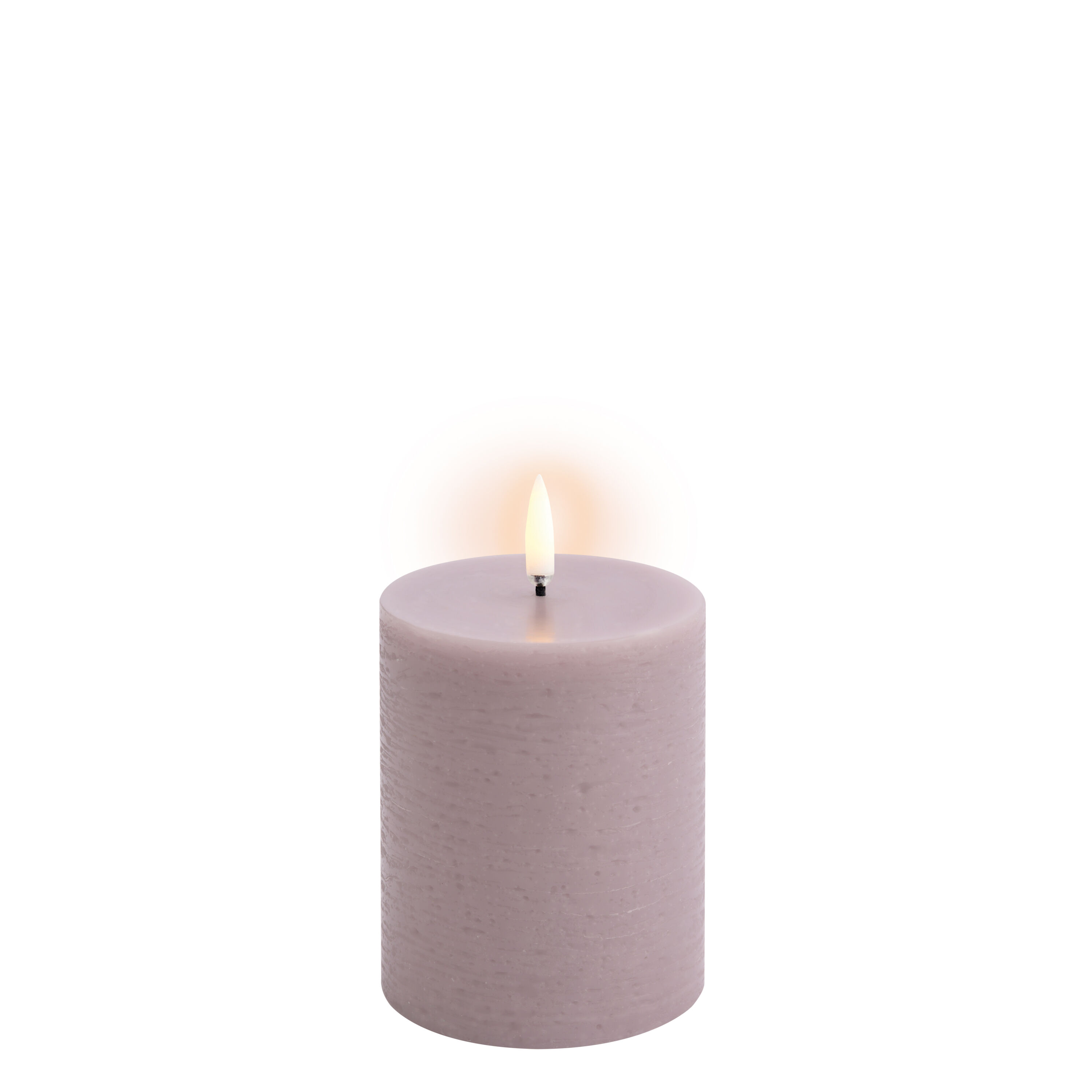 Uyuni LED Stumpenkerze 7,8x10cm rustic light lavender