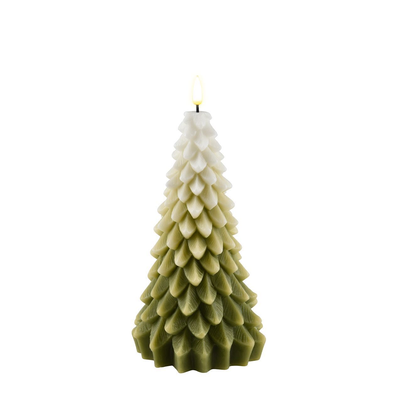 RF-XMAS-00161 Weihnachtsbaum LED Kerze Weiß/Grün 18cm