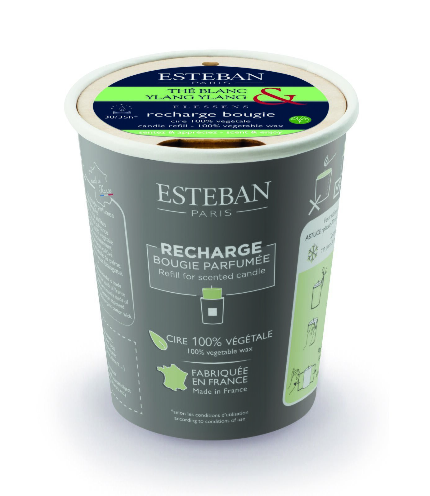 ETY-011_1 Weißer Tee & Ylang Ylang Nachfüller für Duftkerze 170g