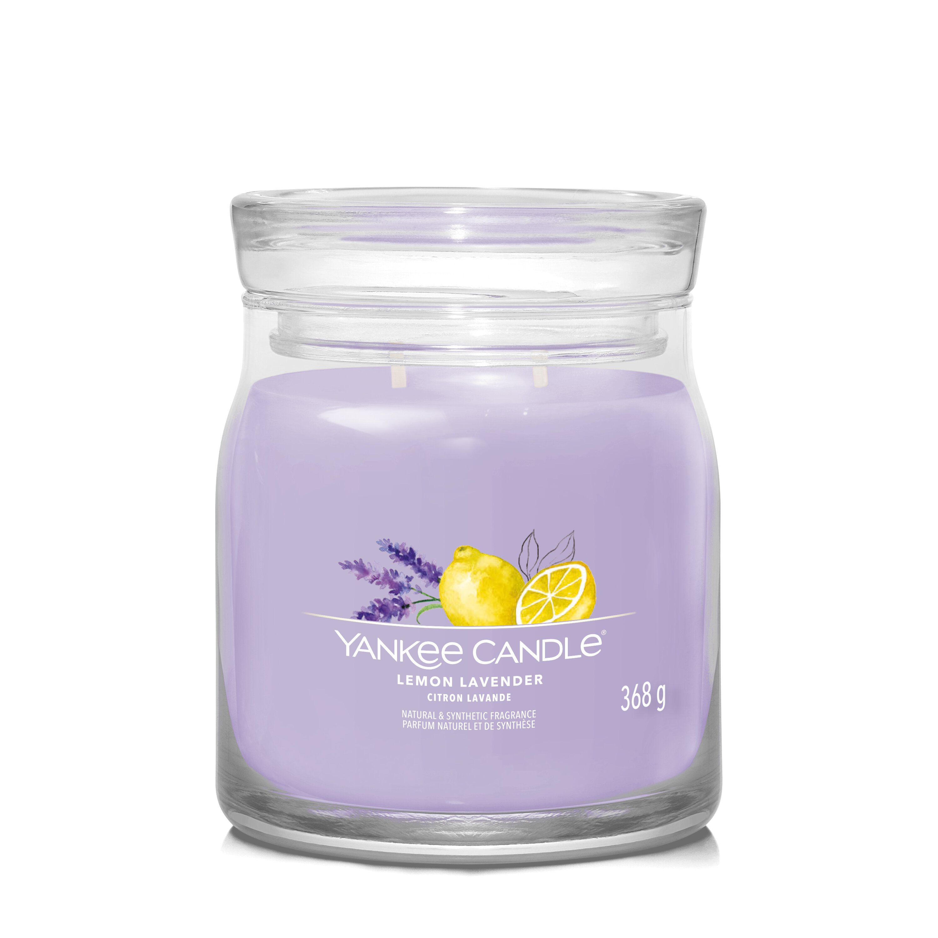 Lemon Lavender Signature Medium Jar 368g 2-Docht