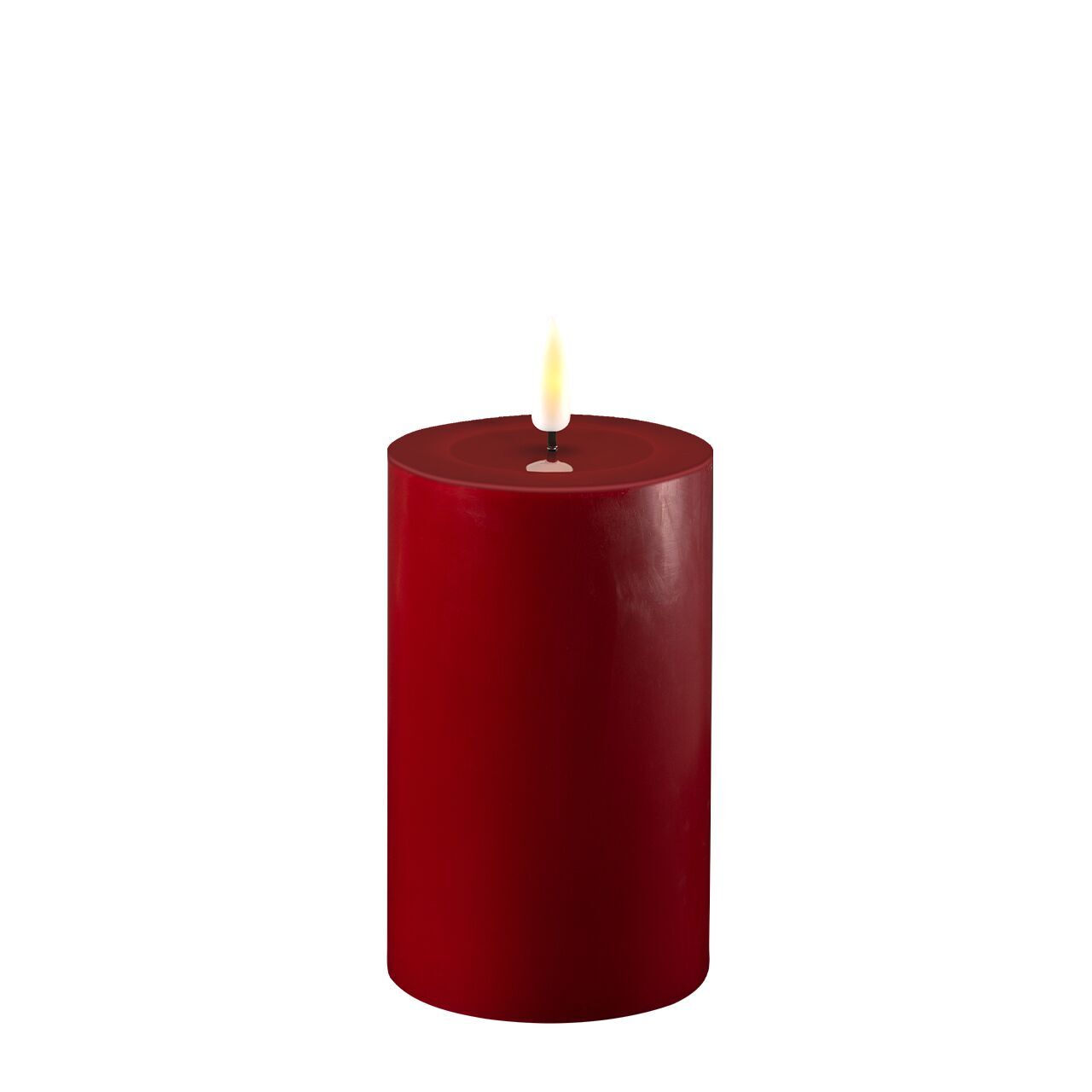 Stumpenkerze LED bordeaux 7,5 x 12,5cm