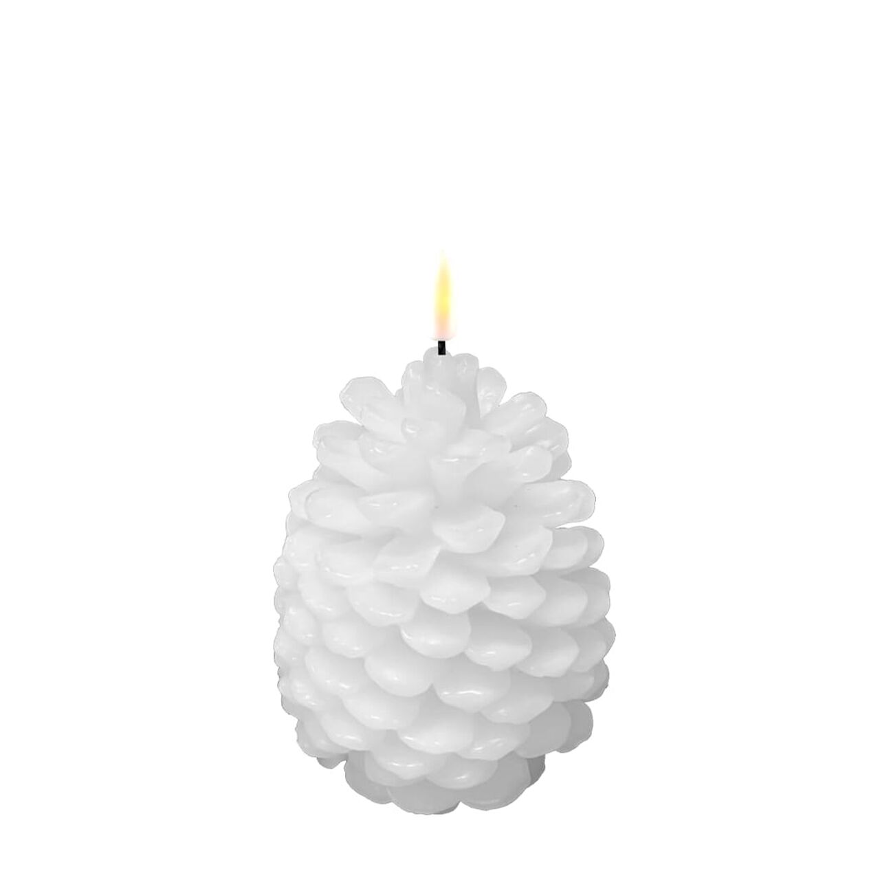 RF-XMAS-0011 Pinienzapfen LED Kerze Weiß 13cm