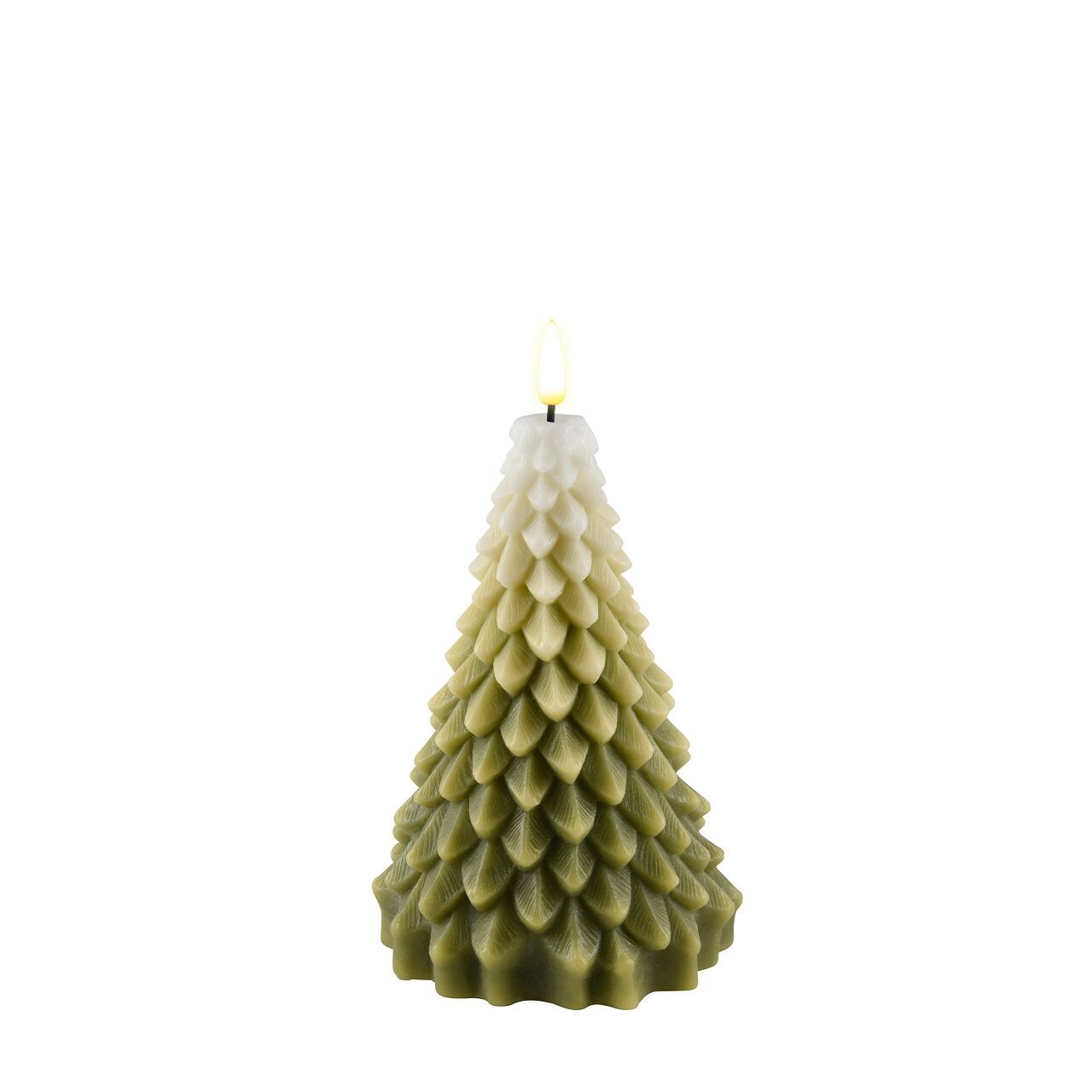 RF-XMAS-00151 Weihnachtsbaum LED Kerze Weiß/Grün 16cm
