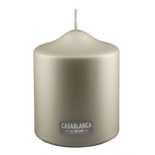 Stumpenkerze Metallic champagner 10cm Kerze