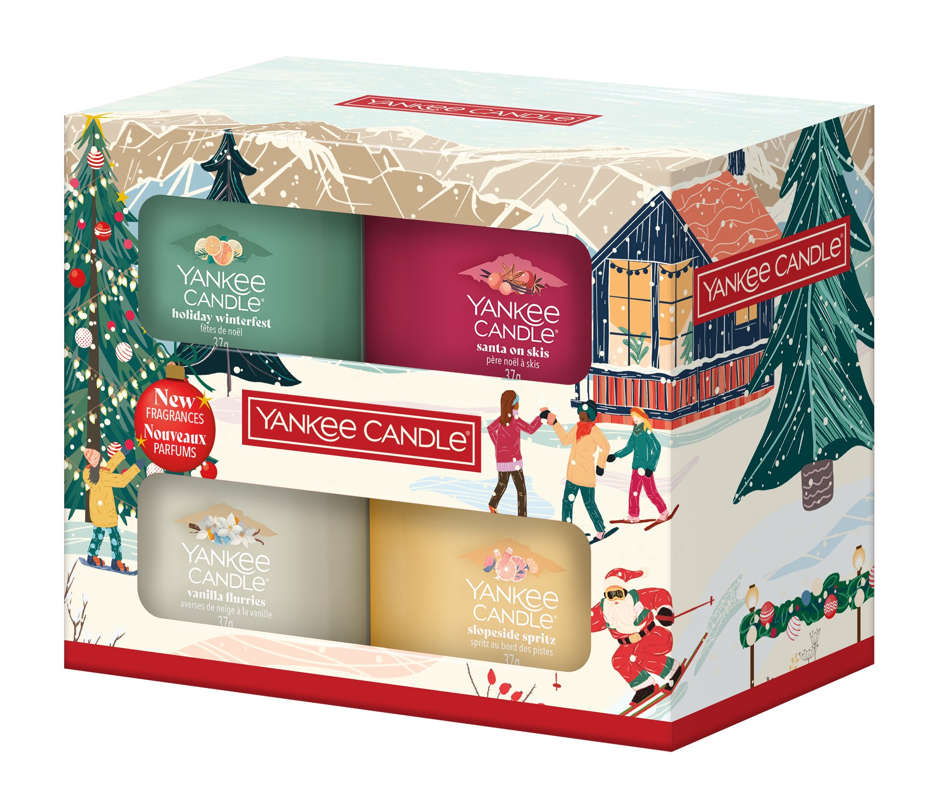 4 Glasvotivkerzen à 37g Geschenkset Aprés Ski 4 Glasvotivkerzen à 37g Geschenkset Aprés Ski