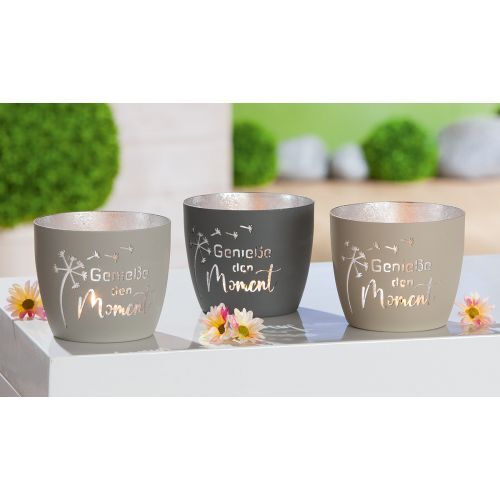 Windlicht Pusteblume Metall beige 9cm Töpferei, Tasse, Porzellan, Glas, Schüssel