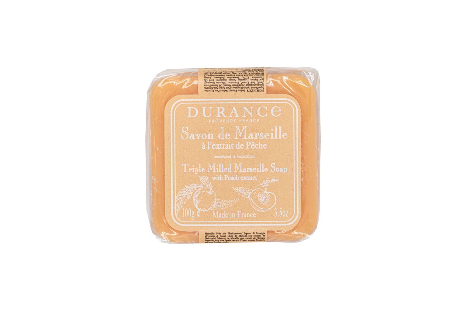 Peach-100g Marseiller Seife mit Pfirsichextrakt 100g