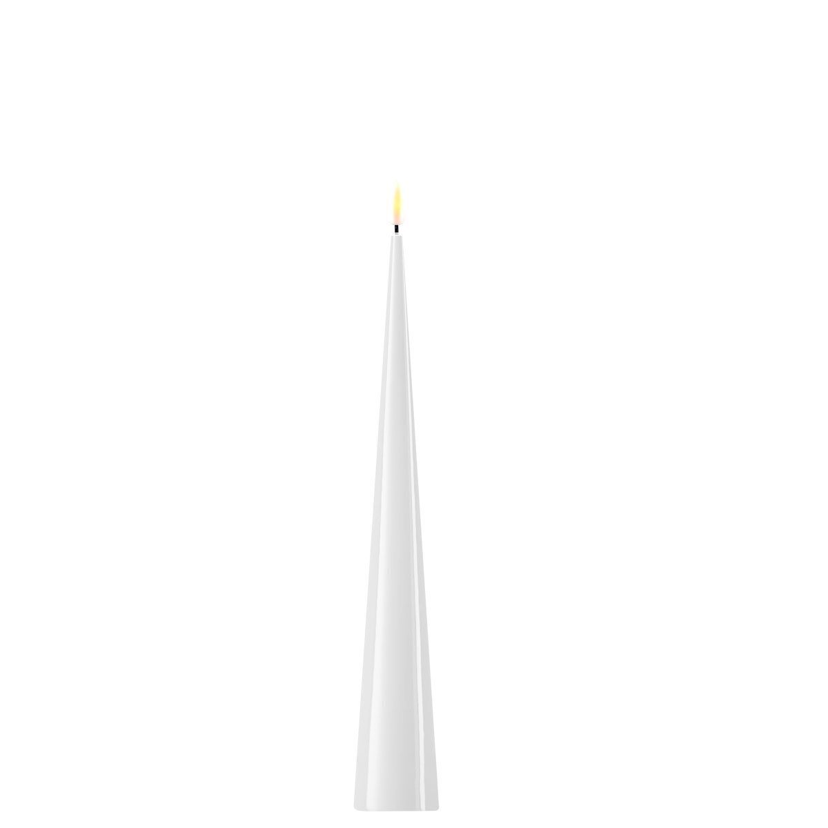 RF-C-0002 Kegelkerze LED Weiß 28cm